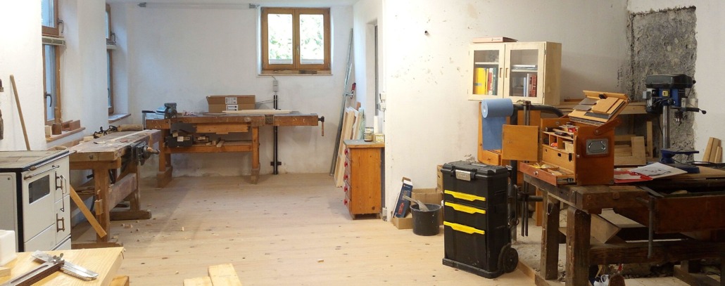 Die Holzatelier-Werkstatt im Umbau
